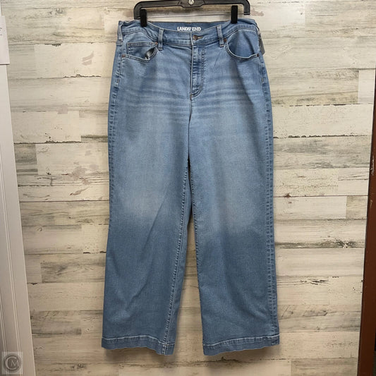 Jeans Wide Leg By Lands End In Blue Denim, Size: 16