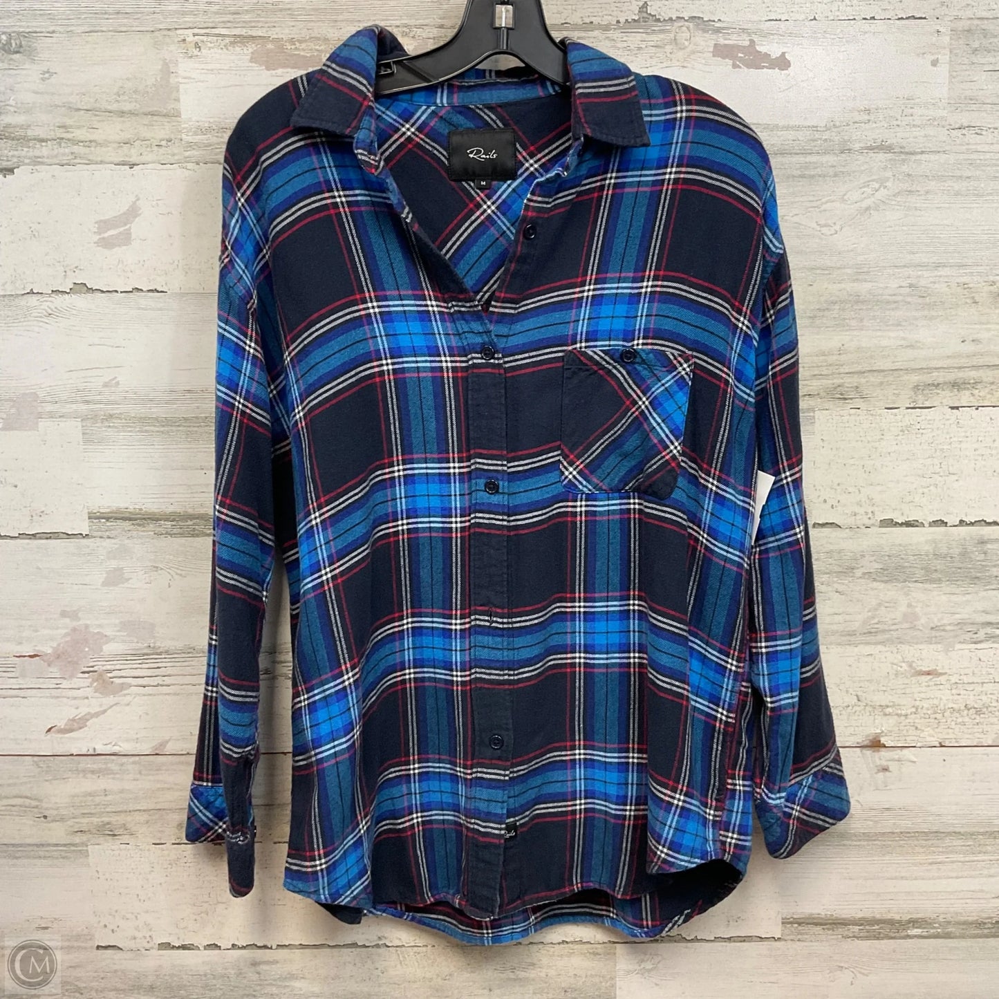 Top Long Sleeve By Rails In Blue, Size: M