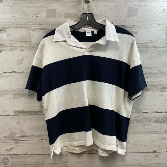 Top Short Sleeve By Tna In Blue & White, Size: S