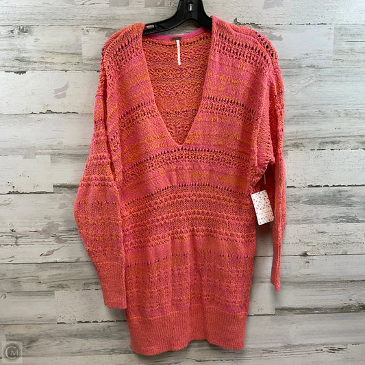Sweater By Free People In Orange & Pink, Size: M