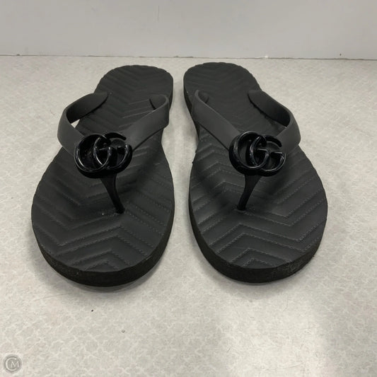 Sandals Luxury Designer By Gucci In Black, Size: 11