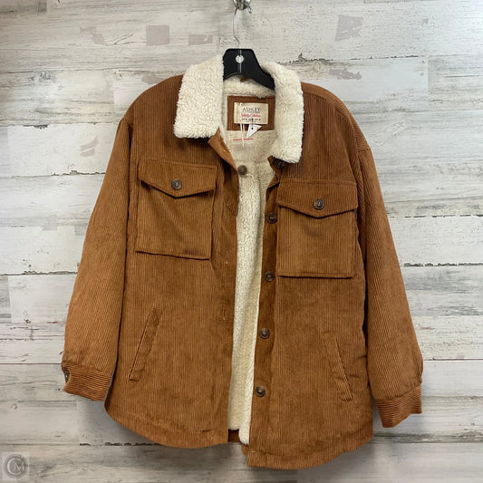 Jacket Faux Fur & Sherpa By Ashley In Brown, Size: M