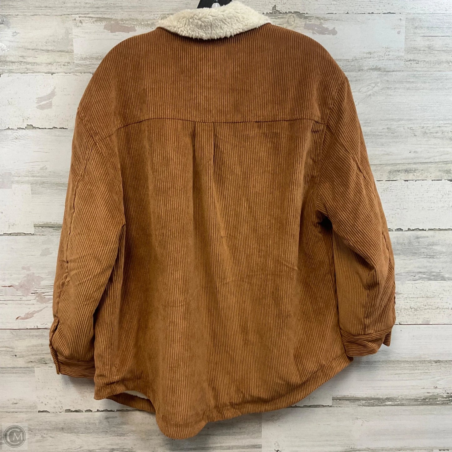 Jacket Faux Fur & Sherpa By Ashley In Brown, Size: M