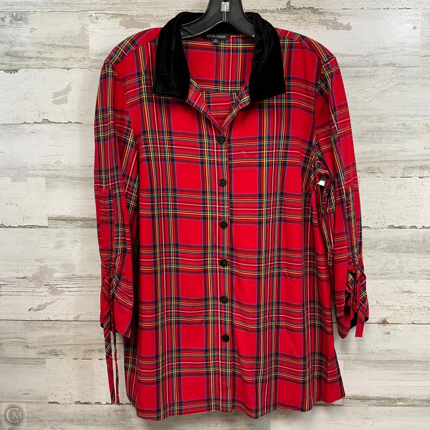 Blouse 3/4 Sleeve By John Mark In Red, Size: S