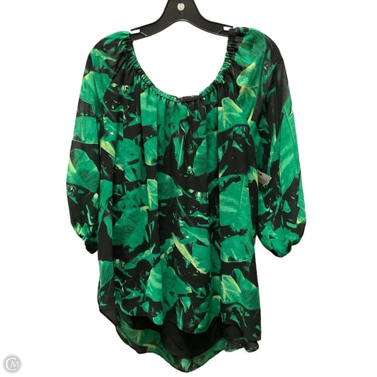 Top 3/4 Sleeve By Vince Camuto In Green, Size: L