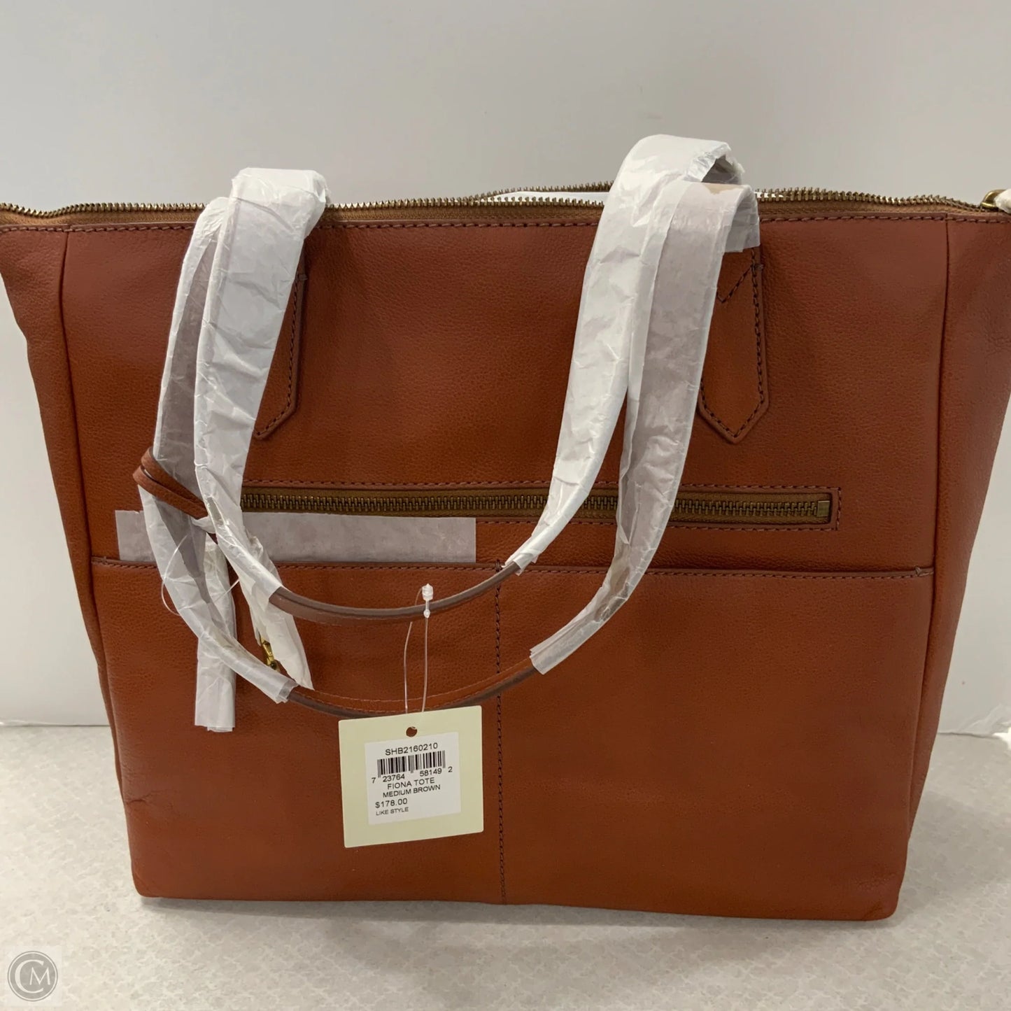 Handbag Leather By Fossil, Size: Large