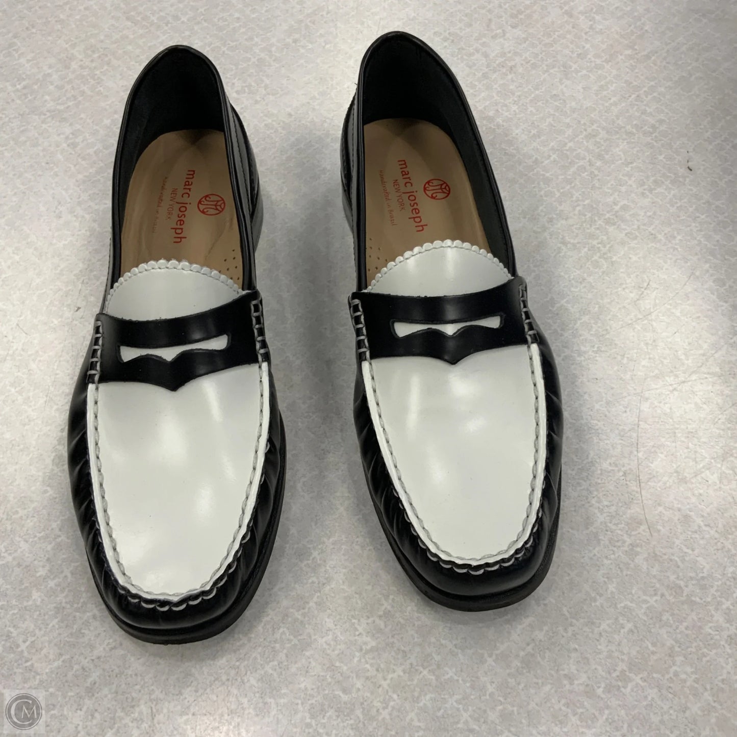 Shoes Flats By Marc Joseph  In Black & White, Size: 8