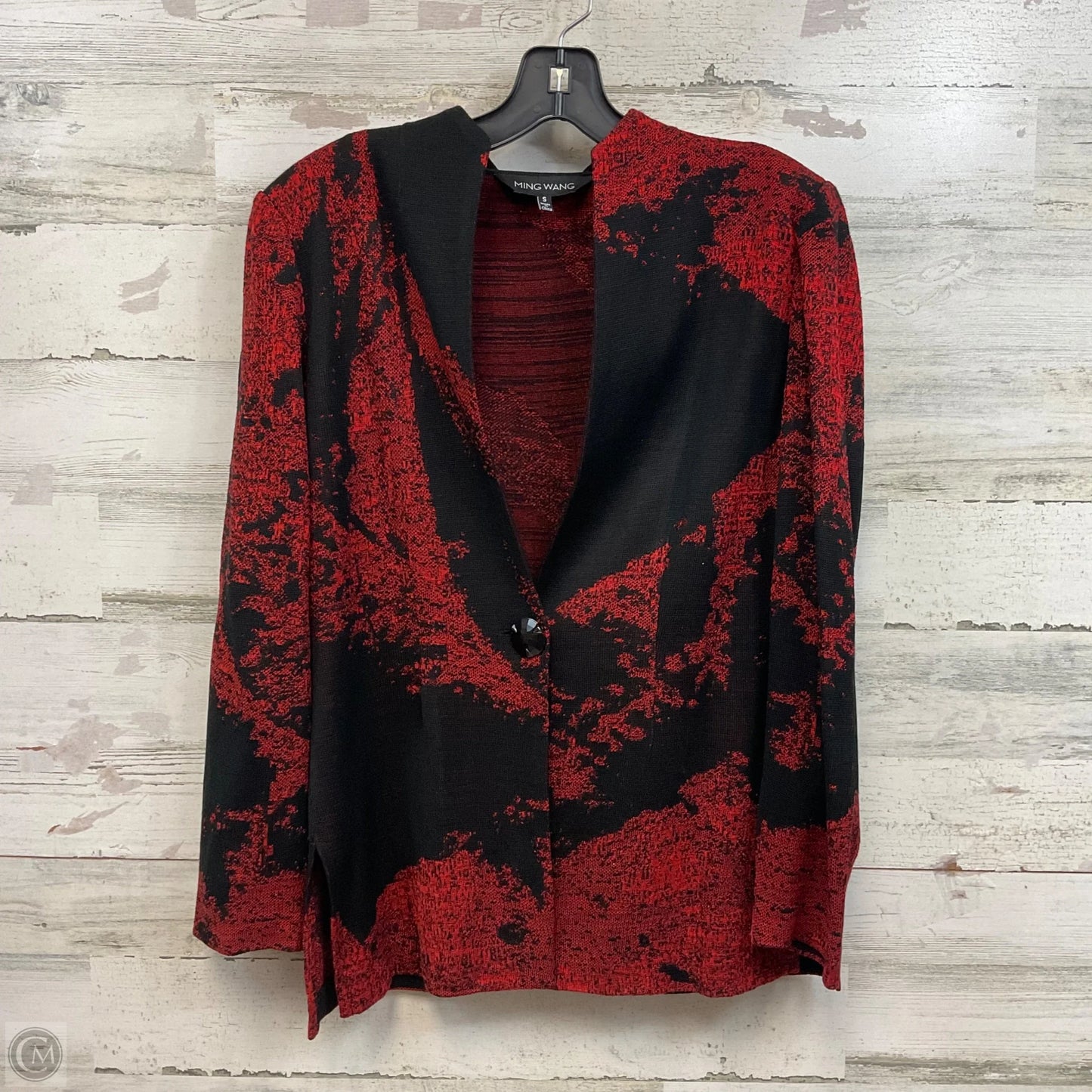 Cardigan By Ming Wang In Black & Red, Size: S