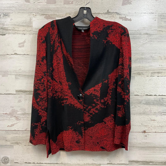 Cardigan By Ming Wang In Black & Red, Size: S