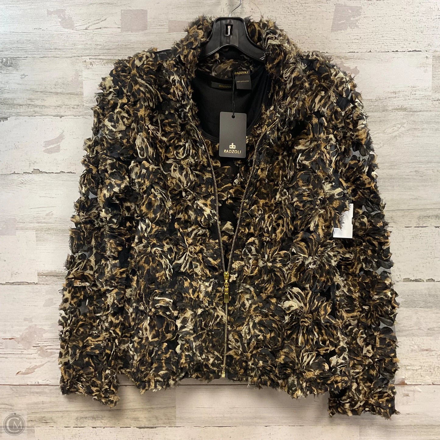 Top 2pc Long Sleeve By Radzoli In Animal Print, Size: S