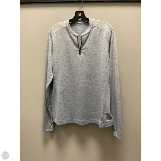 Athletic Top Long Sleeve Collar By Slazenger In Grey, Size: L
