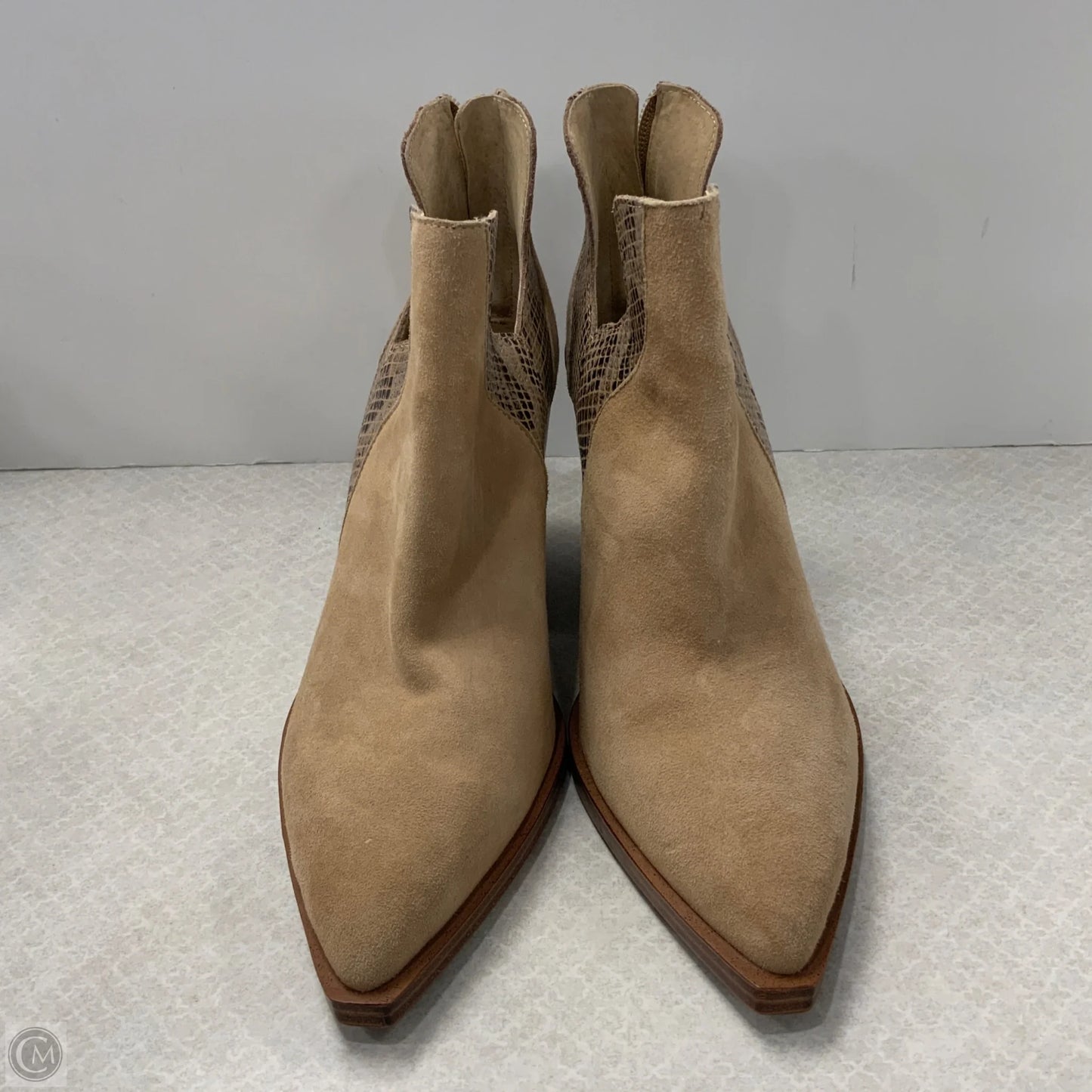 Boots Ankle Heels By Vince Camuto In Tan, Size: 8