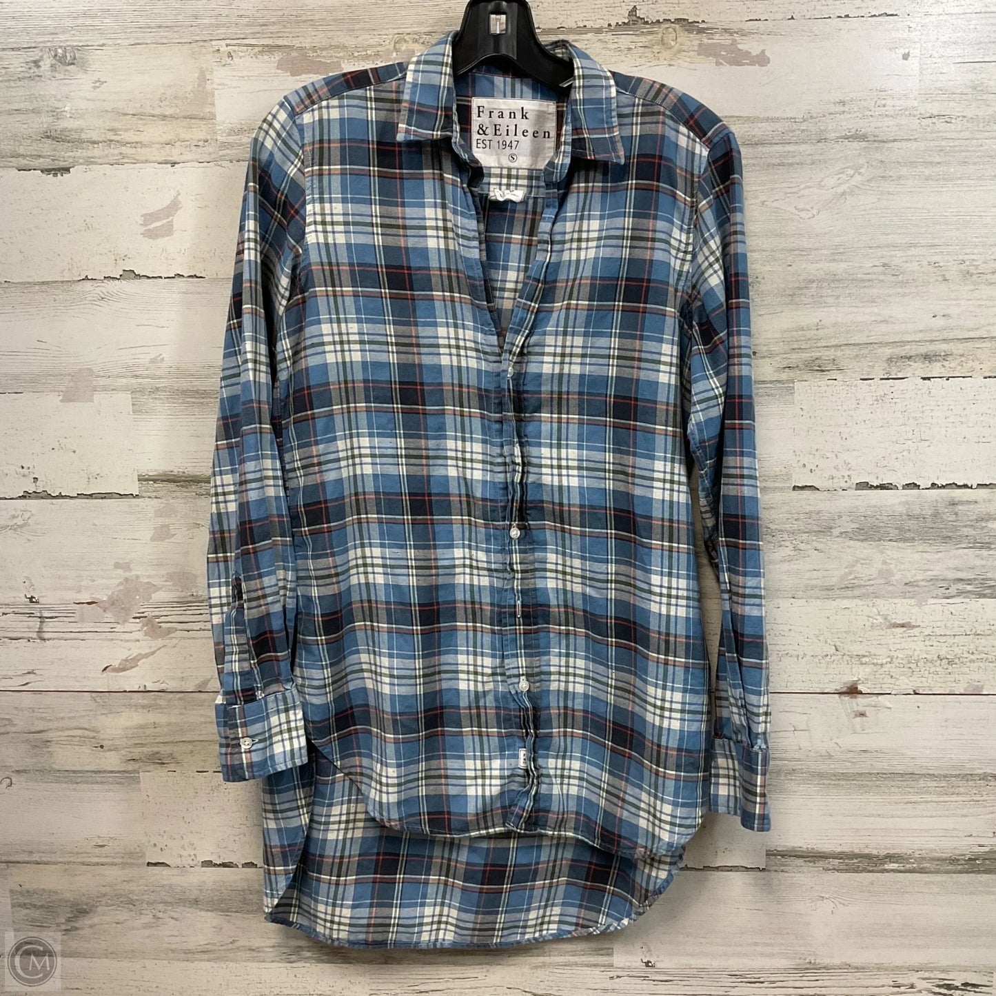 Blouse Long Sleeve By Frank And Eileen In Blue, Size: S