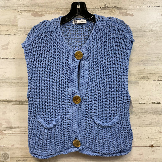 Sweater Cardigan By Zara In Blue, Size: M