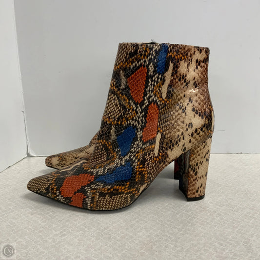 Boots Ankle Heels By Bamboo In Snakeskin Print, Size: 11