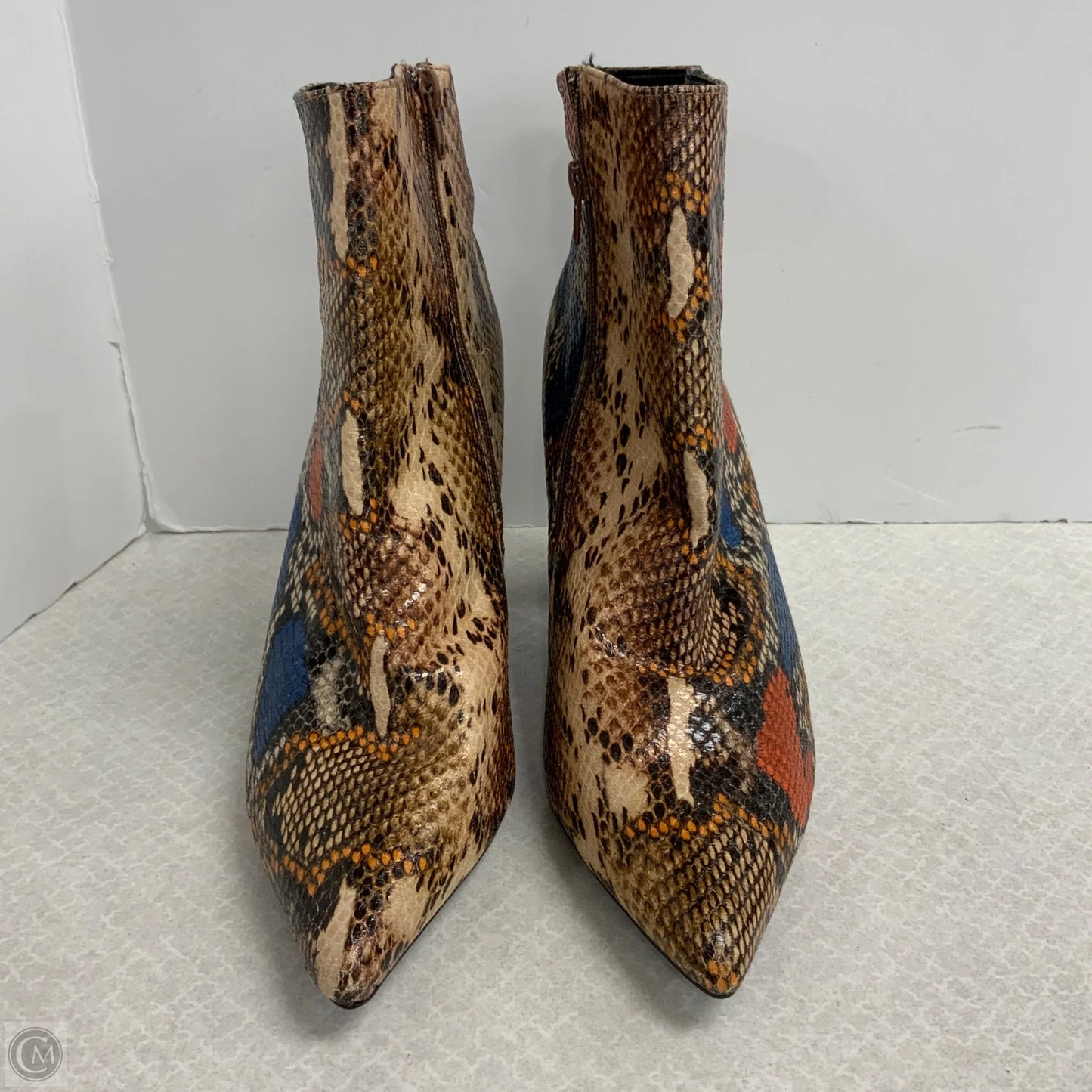 Boots Ankle Heels By Bamboo In Snakeskin Print, Size: 11