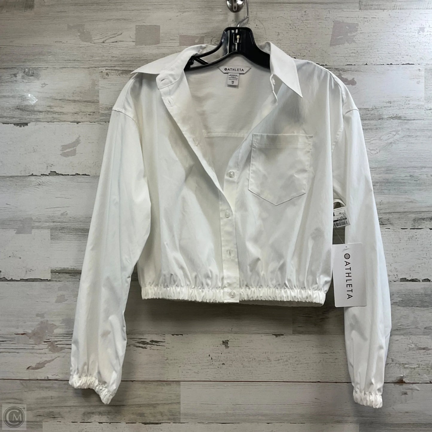 Blouse Long Sleeve By Athleta In White, Size: Xs