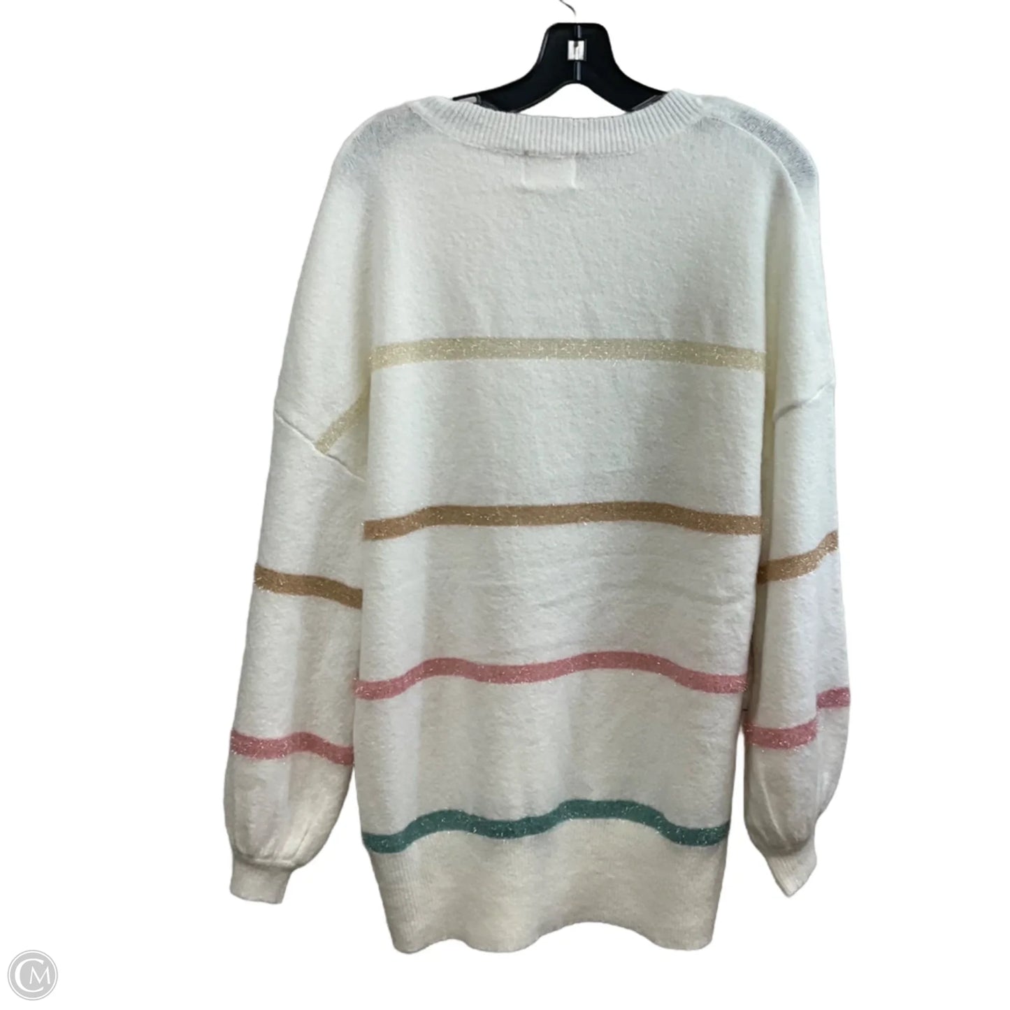 Sweater By Andree By Unit In White, Size: 1x