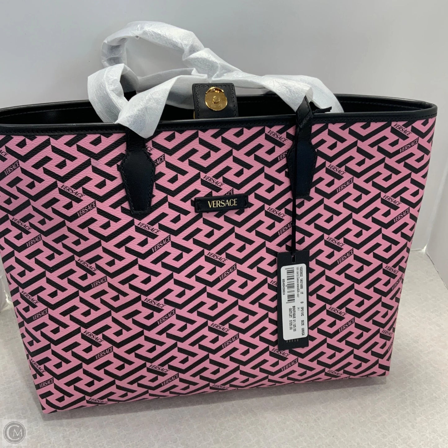 Tote Luxury Designer By Versace, Size: Large