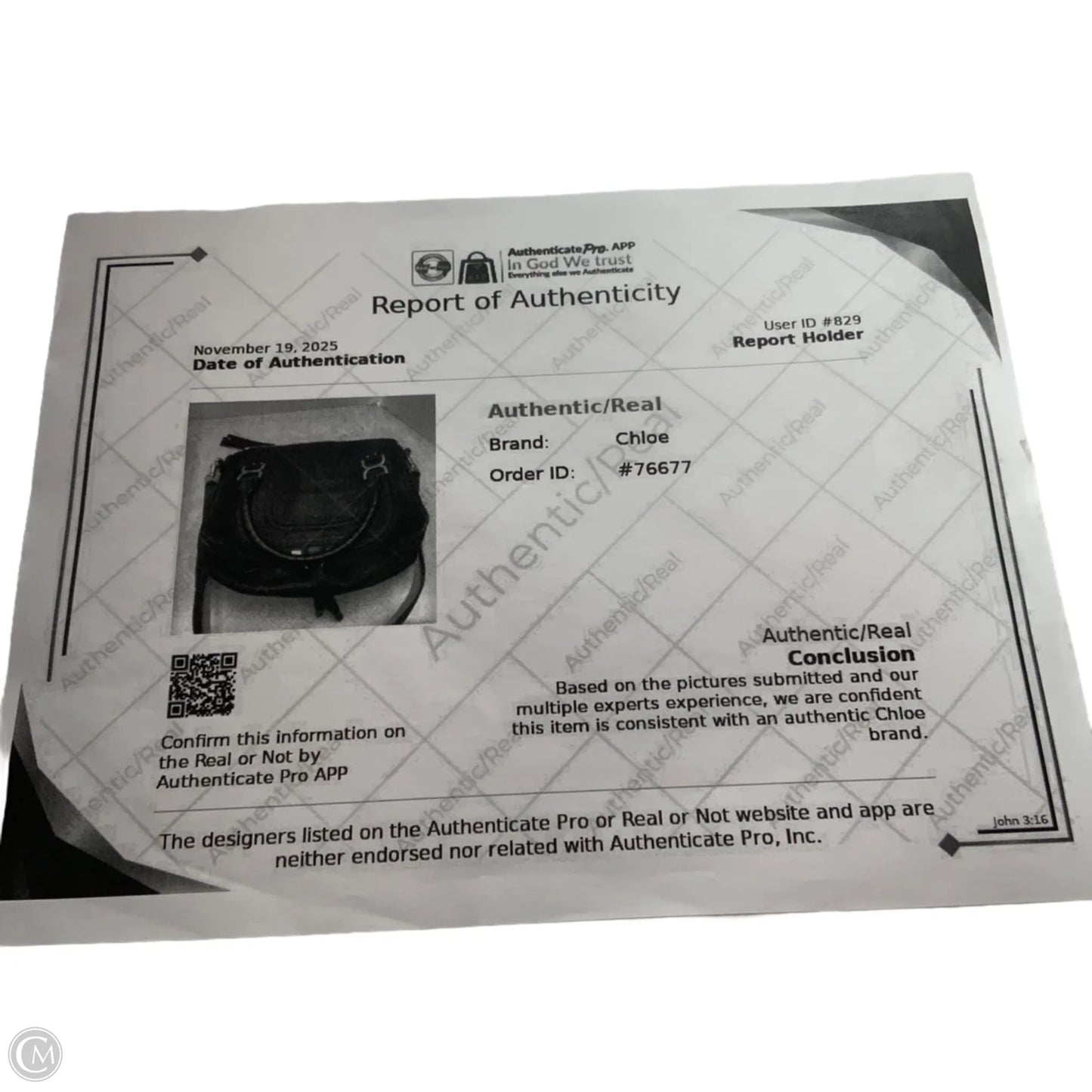 Handbag Luxury Designer By Chloe, Size: Medium