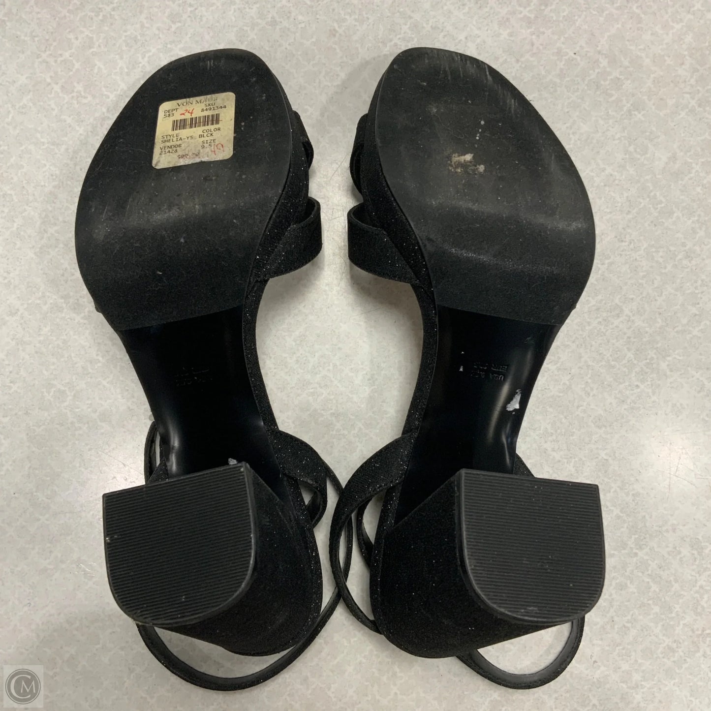 Sandals Heels Block By Nina In Black, Size: 9.5