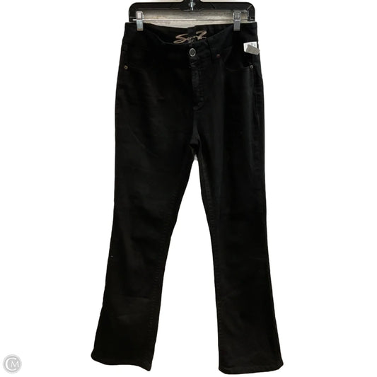 Jeans Boot Cut By Seven 7 In Black Denim, Size: 12