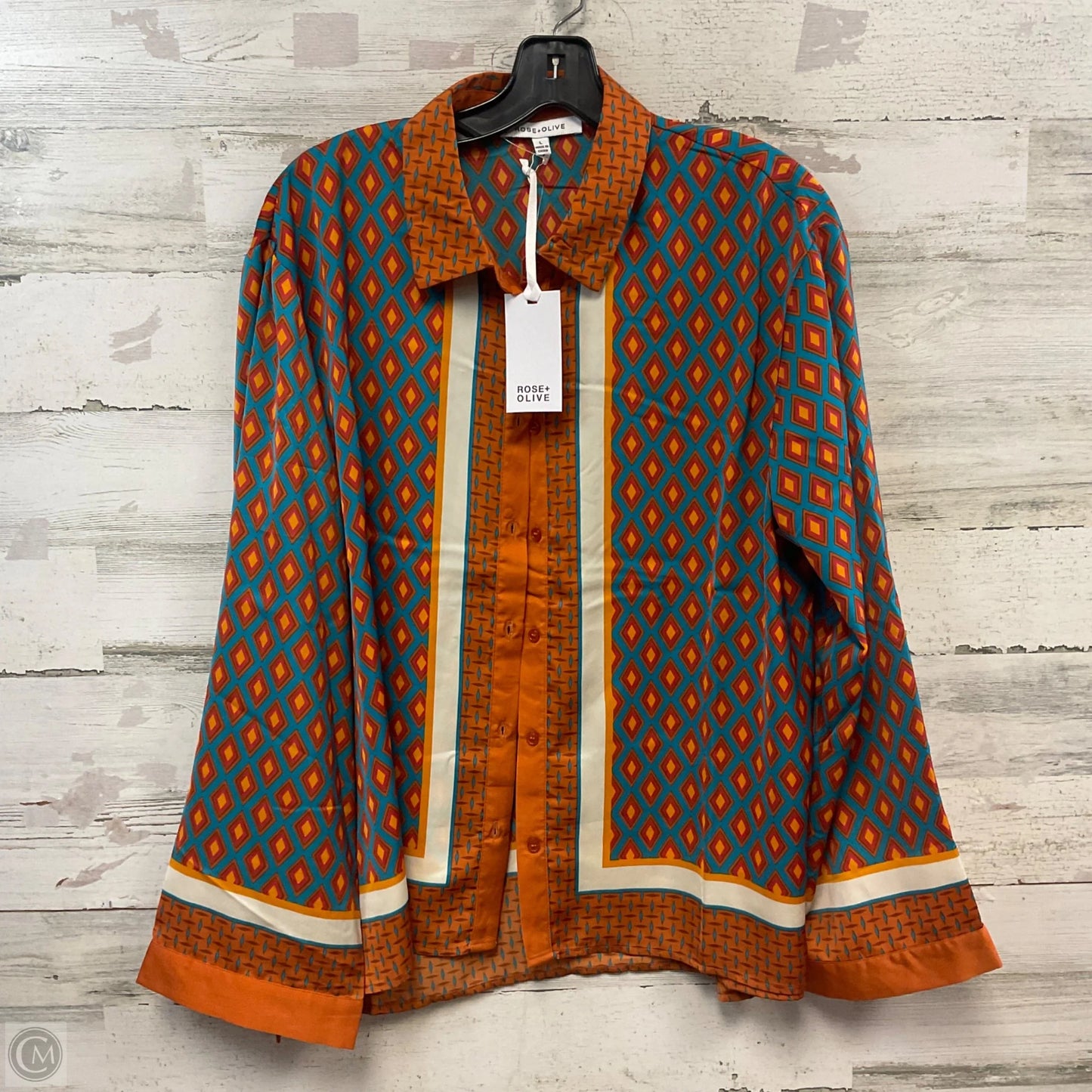 Blouse Long Sleeve By Rose And Olive In Orange, Size: L