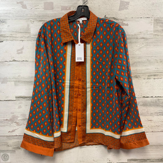 Blouse Long Sleeve By Rose And Olive In Orange, Size: L
