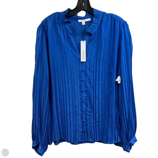 Blouse Long Sleeve By Chicos In Blue, Size: L
