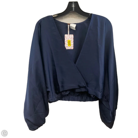 Top Long Sleeve By Free People In Navy, Size: Xs