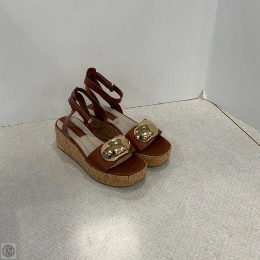 Sandals Heels Platform By Franco Sarto In Brown, Size: 7
