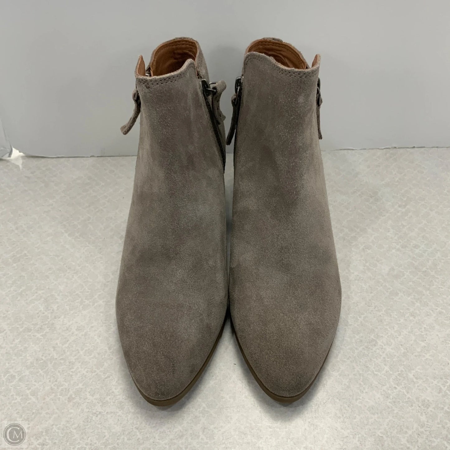 Boots Ankle Heels By Frye In Grey, Size: 6.5