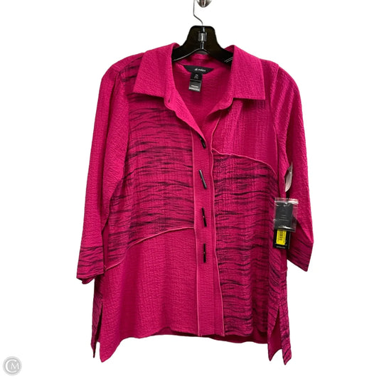 Blouse 3/4 Sleeve By Ali Miles In Pink, Size: Mp