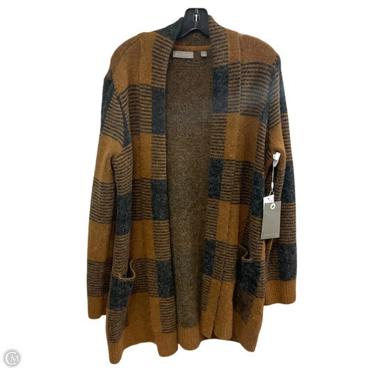 Sweater Cardigan By Evolution In Brown, Size: L