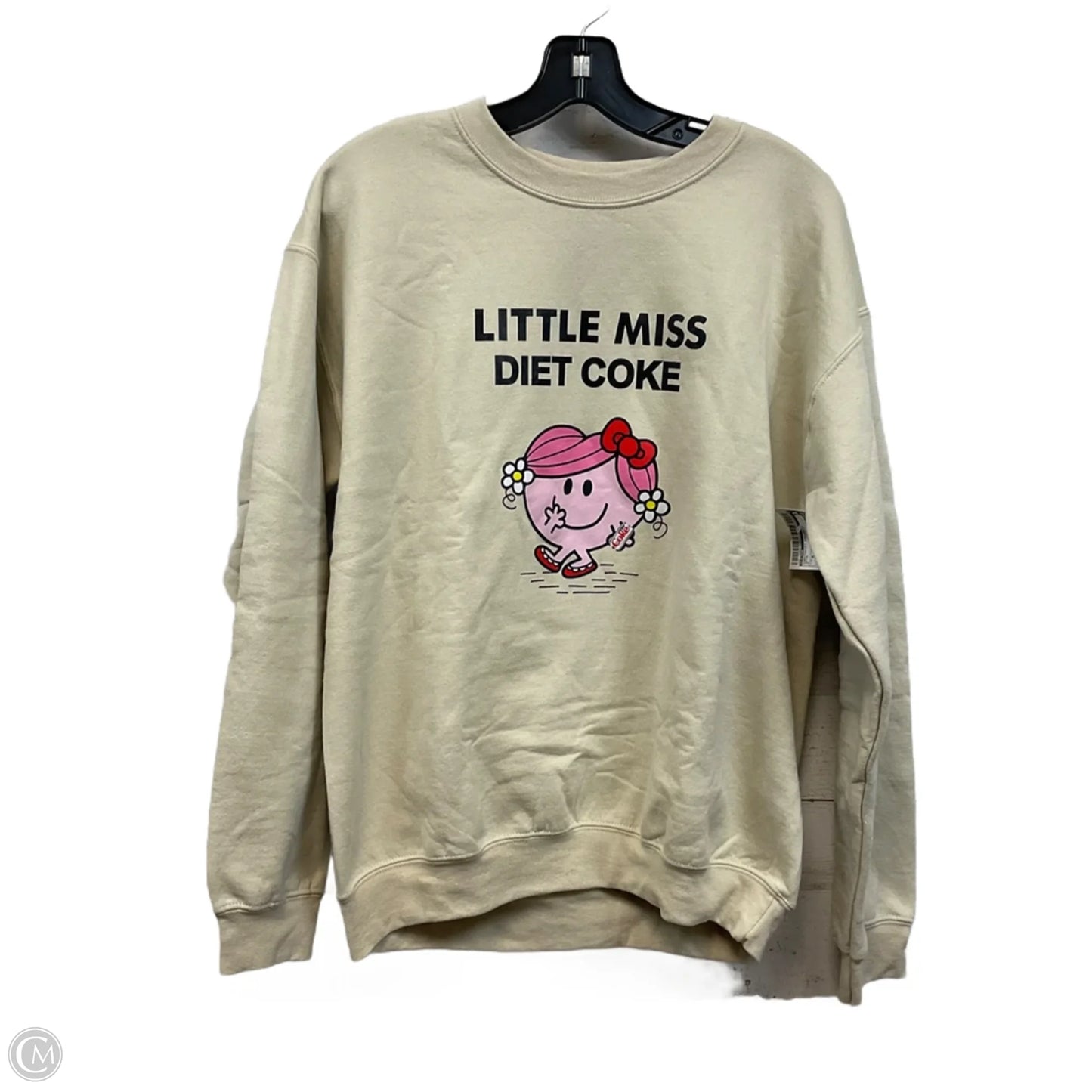 Sweatshirt Crewneck By Gildan In Beige, Size: M