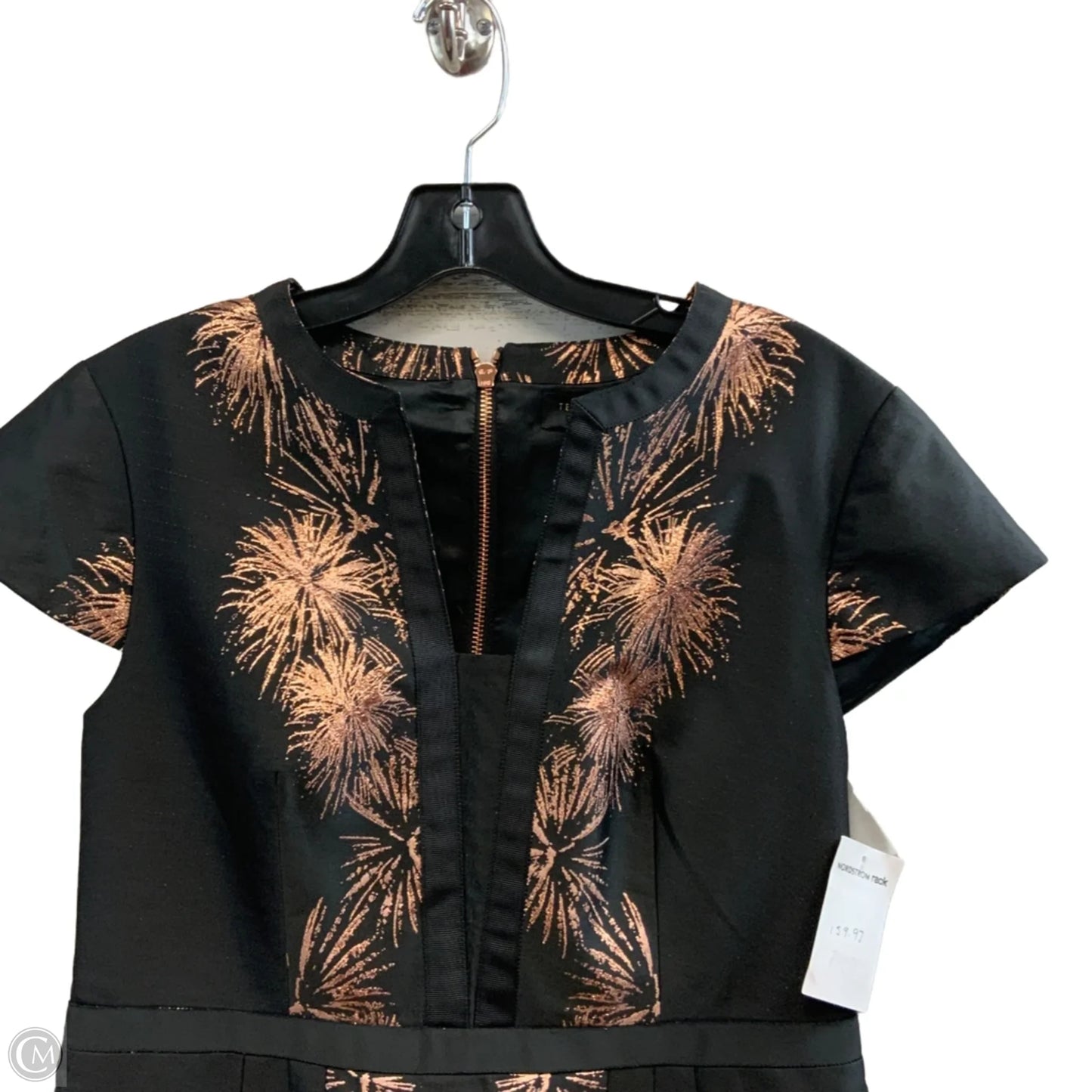Dress Party Short By Ted Baker In Black & Gold, Size: M