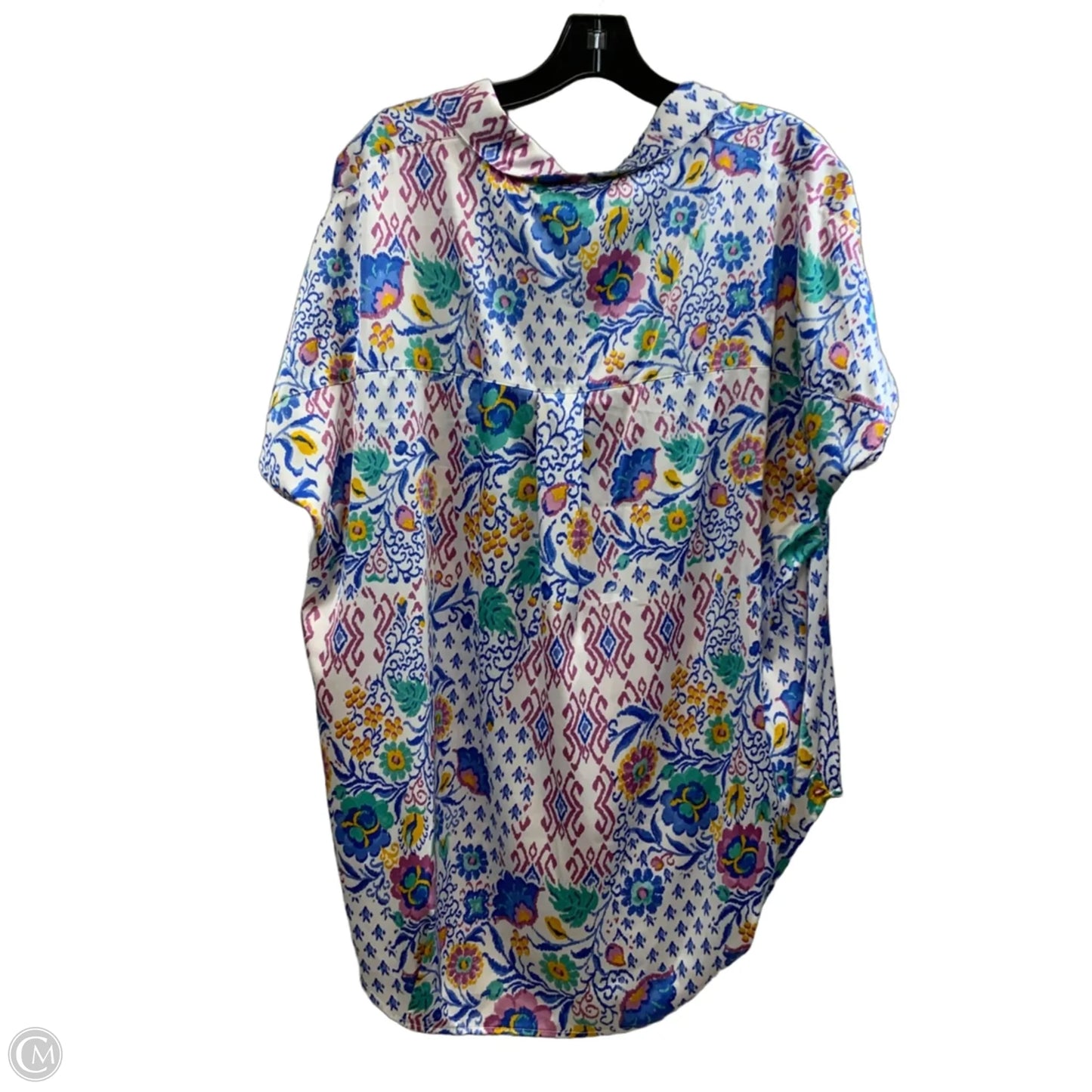 Blouse Short Sleeve By Jodifl In Blue, Size: L