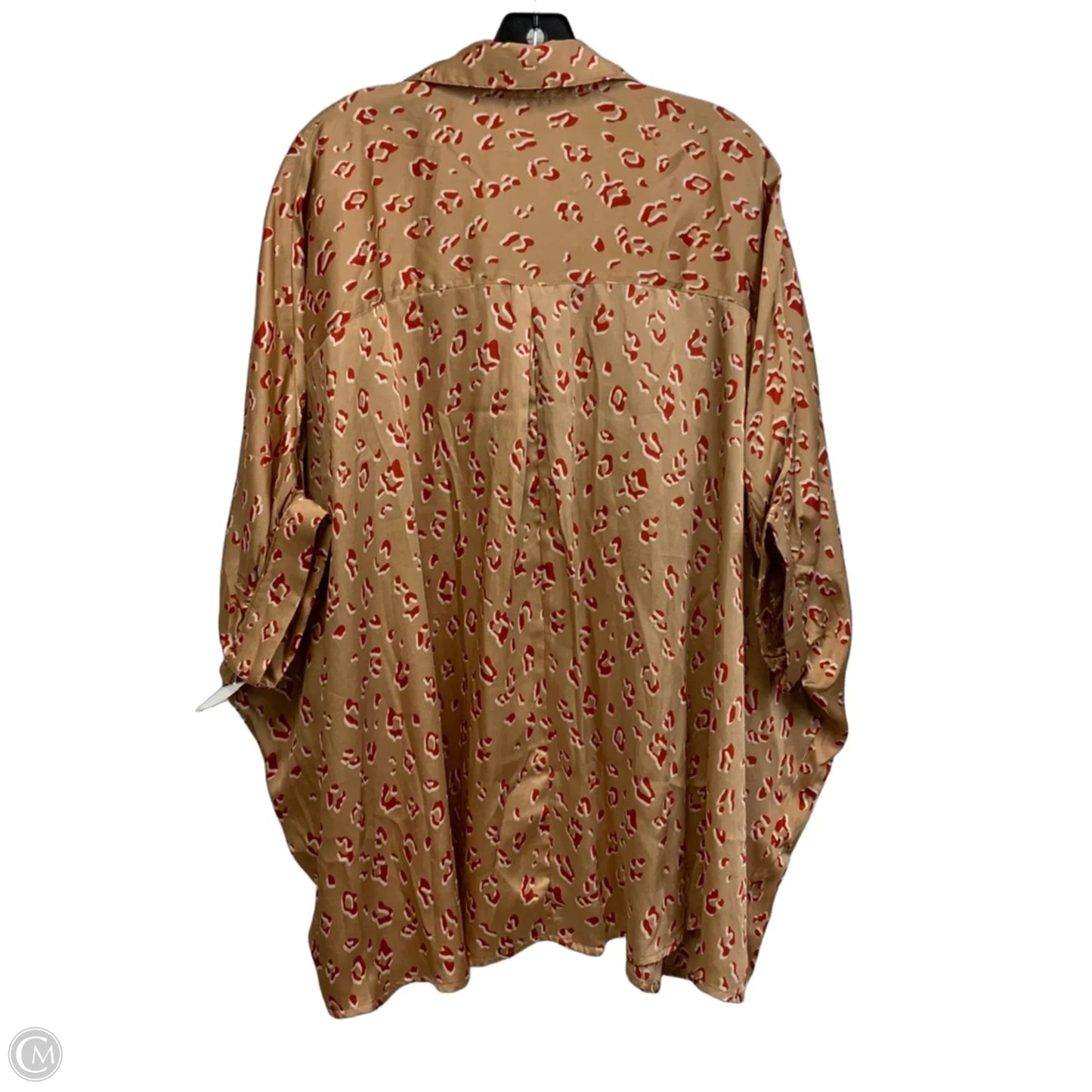 Blouse Short Sleeve By Entro In Tan, Size: M