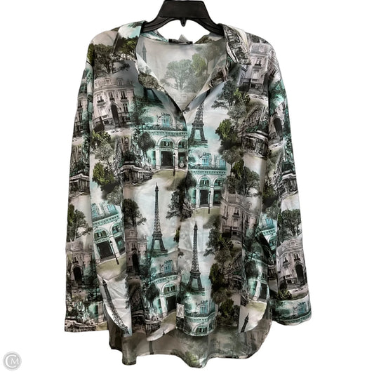 Blouse Designer By Karl Lagerfeld In Green, Size: Xl