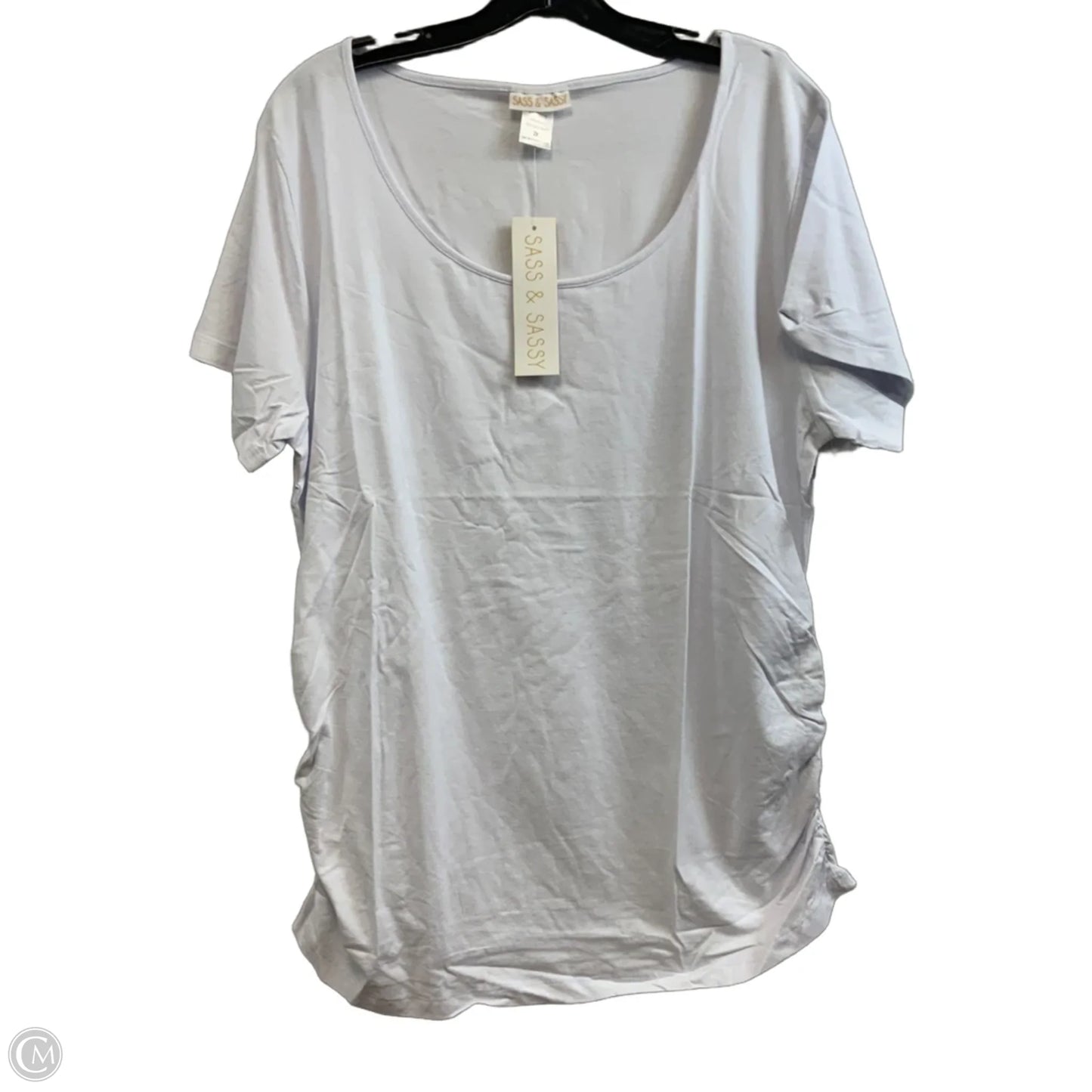 Top Short Sleeve Basic By SASS & SASSY In White, Size: 2x