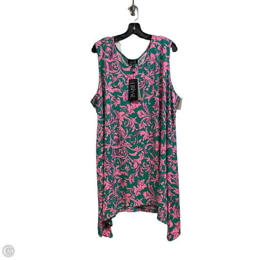 Dress Casual Short By LBISSE In Green & Pink, Size: 3x