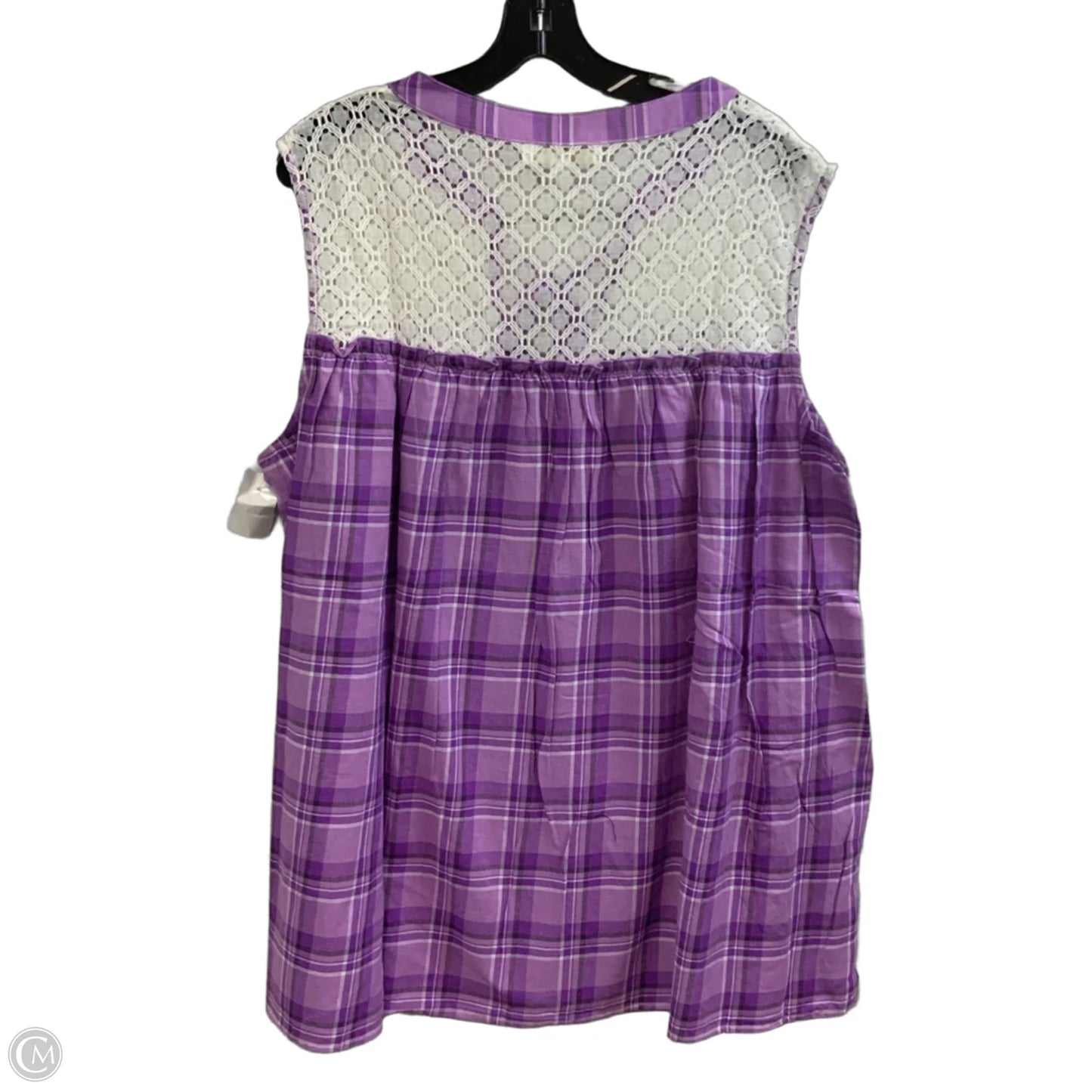 Top Sleeveless By Suzanne Betro In Purple, Size: 2x