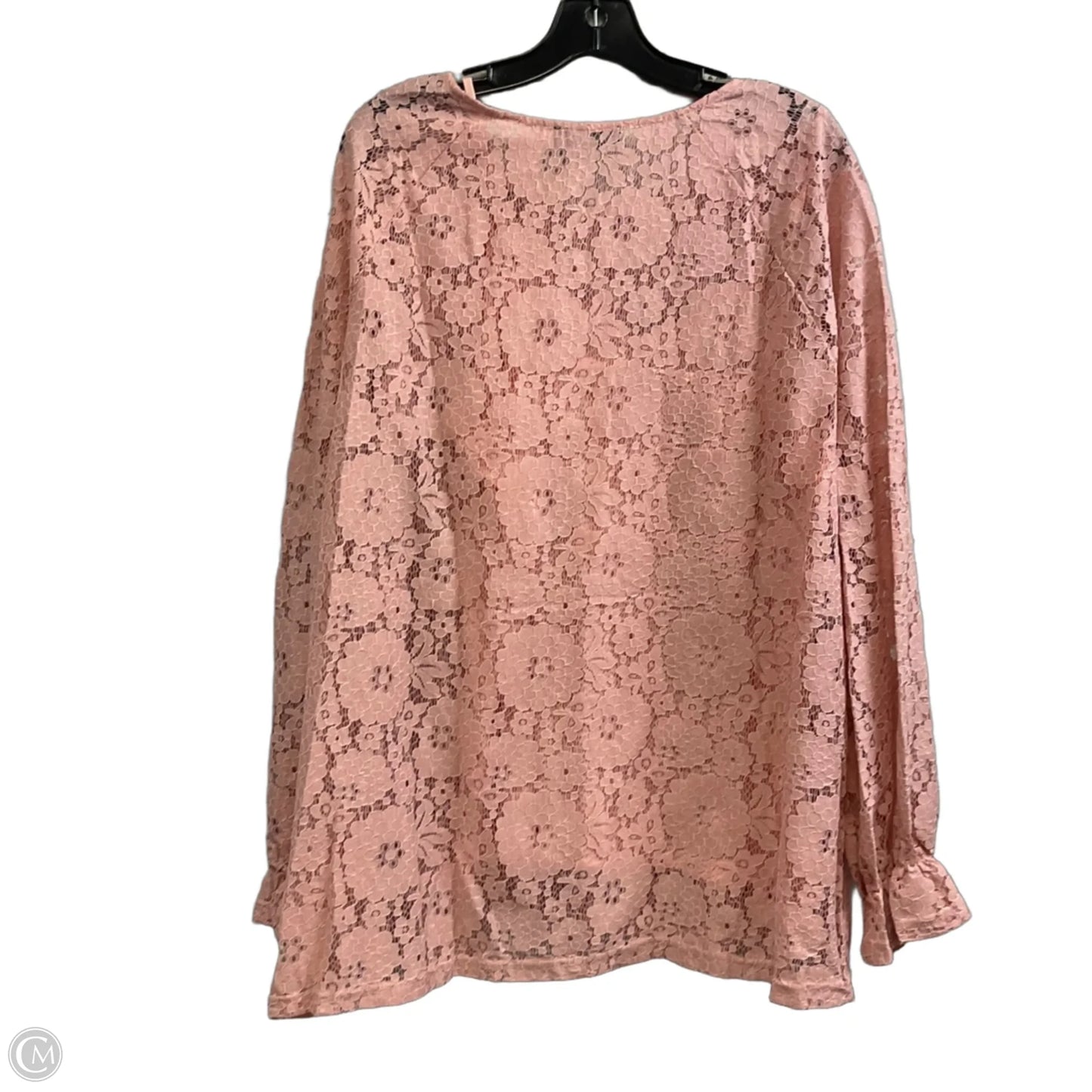 Top Long Sleeve By Suzanne Betro In Pink, Size: 2x