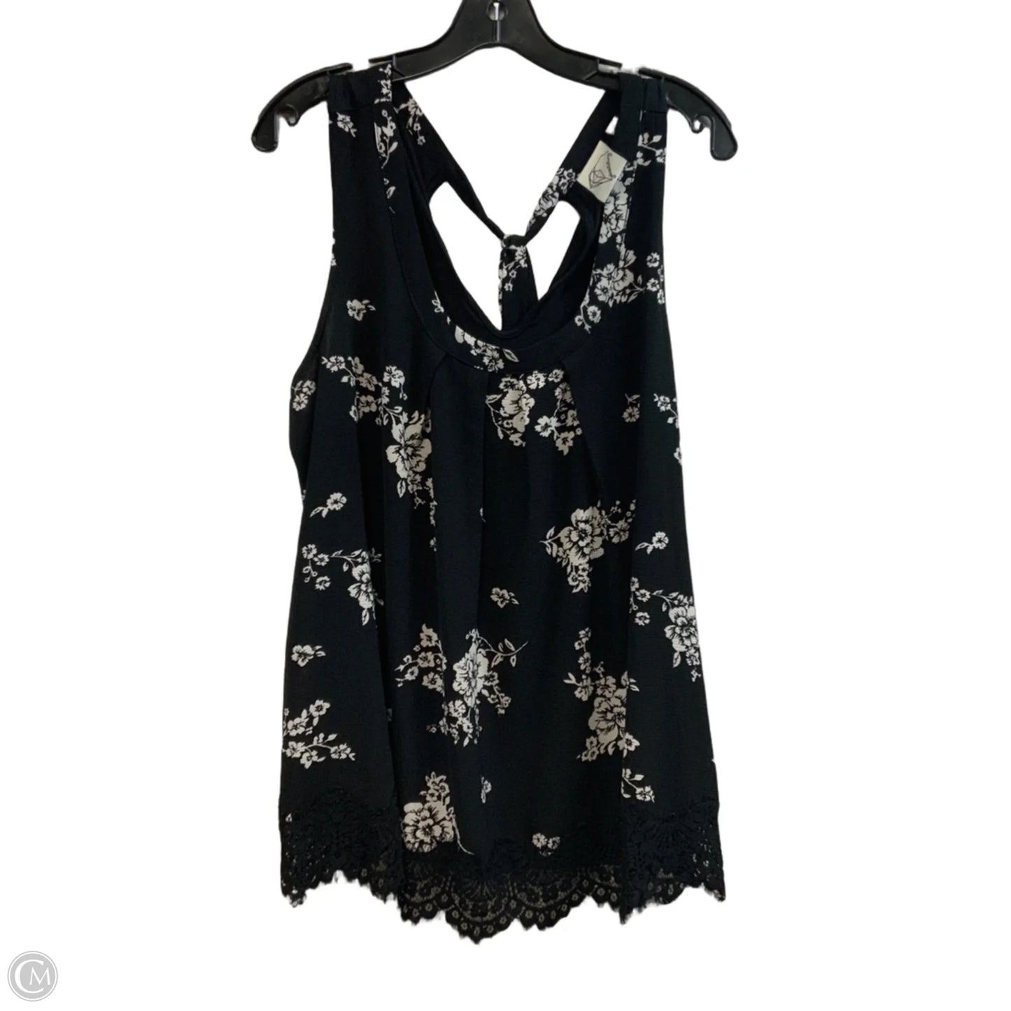 Top Sleeveless By JANET CHUNG In Black & White, Size: 2x
