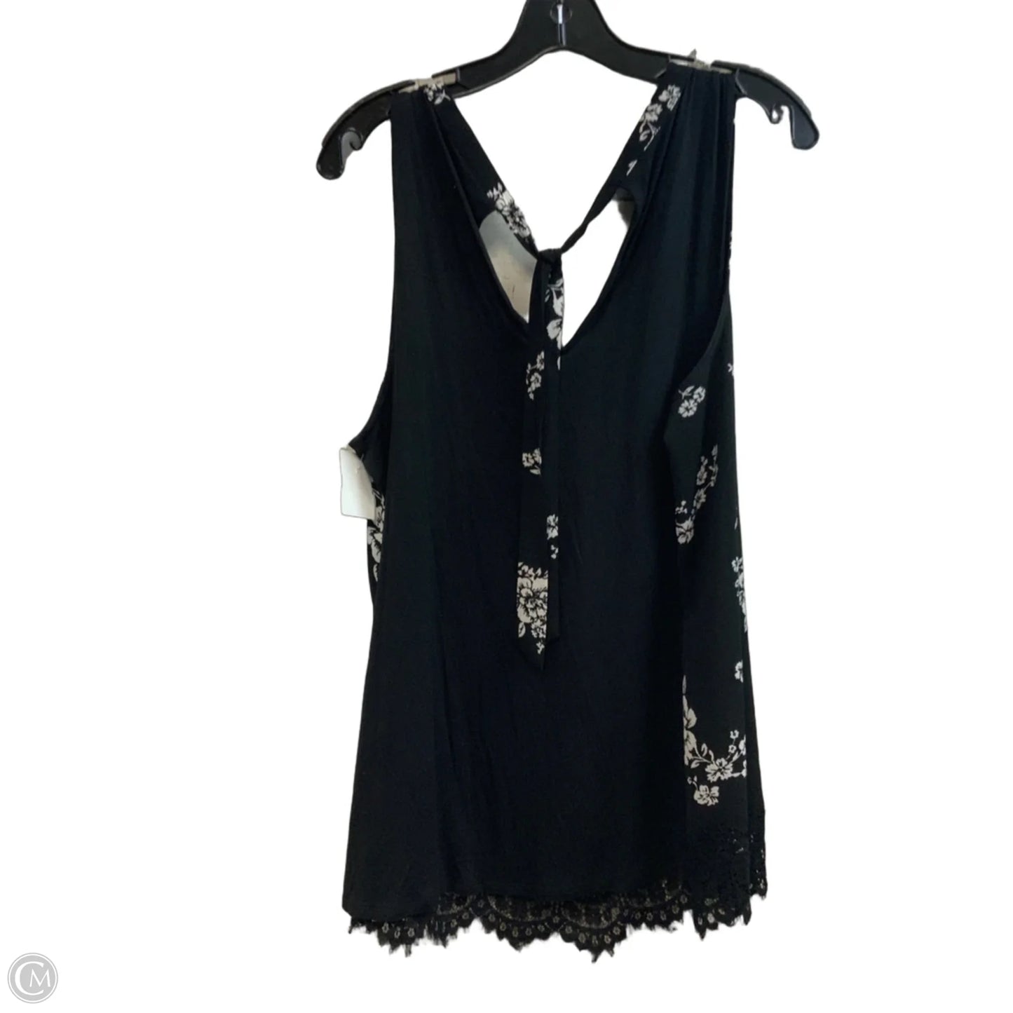 Top Sleeveless By JANET CHUNG In Black & White, Size: 2x