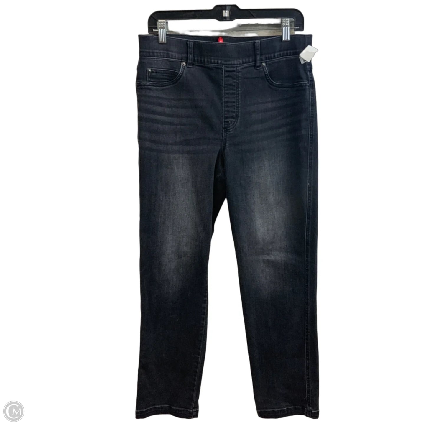 Jeans Straight By Spanx In Black Denim, Size: L