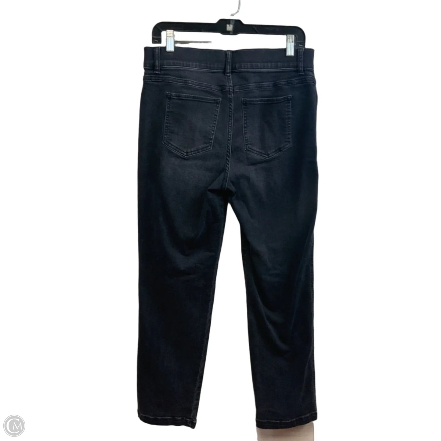 Jeans Straight By Spanx In Black Denim, Size: L