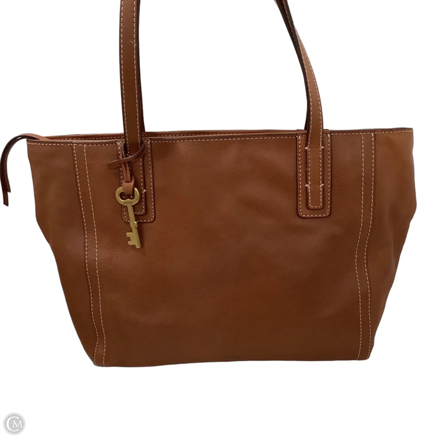 Handbag Leather By Fossil, Size: Large