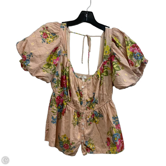 Blouse Short Sleeve By LOVE THE LABEL In Pink, Size: S