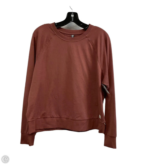 Athletic Top Long Sleeve Collar By Vuori In Brown, Size: L